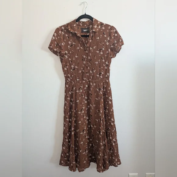 Reformation Leigh Floral Brown Dress Size small $218 - Picture 2 of 8